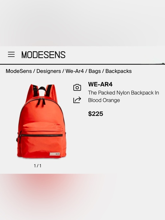 We-ar4 Blood Orange Nylon Backpack main image 2